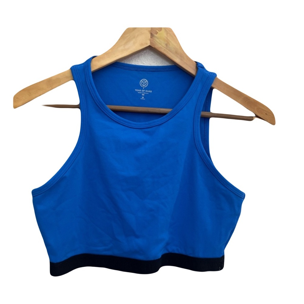 Year of Ours Claudia Bra Cobalt Blue Sports Bra Activewear Crop Top Size Medium